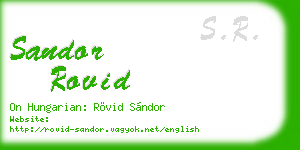 sandor rovid business card